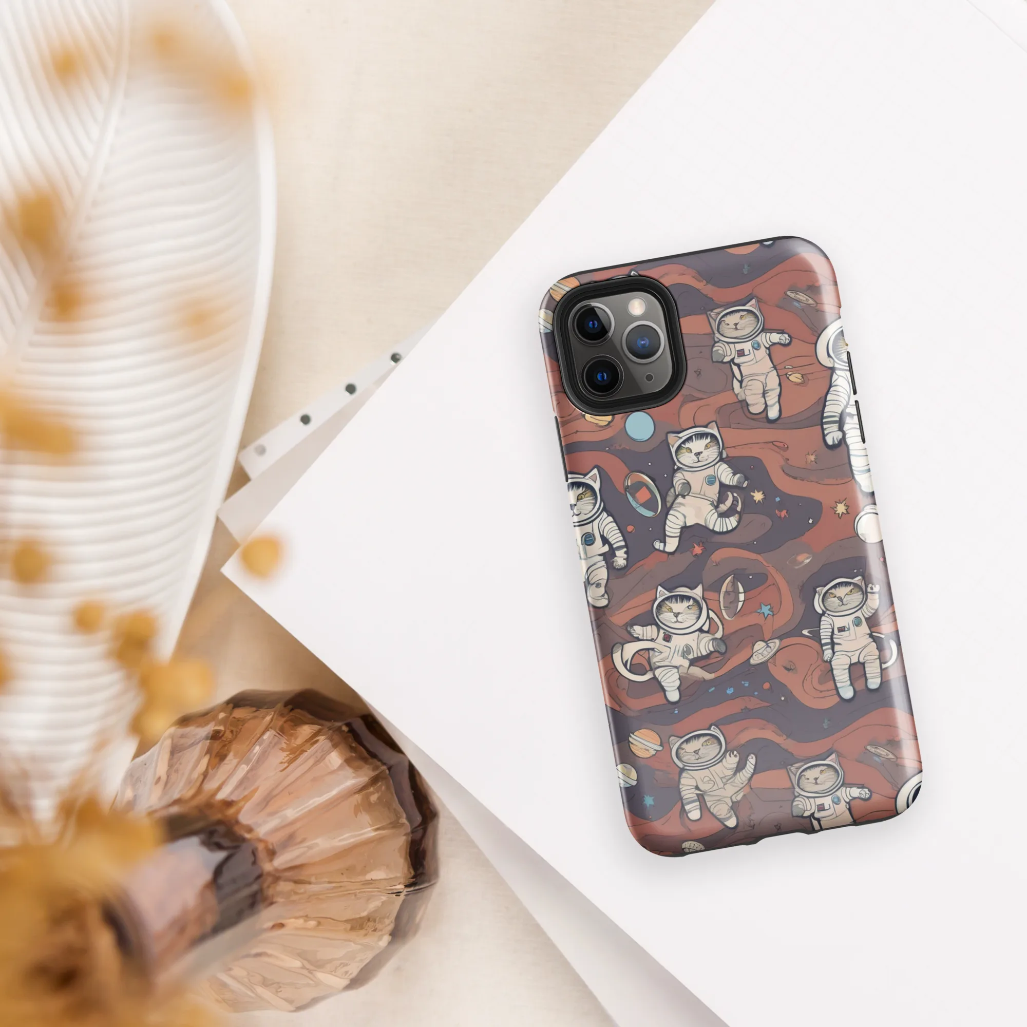 Orbiting Tabby on Tough Case for iPhone® — Front