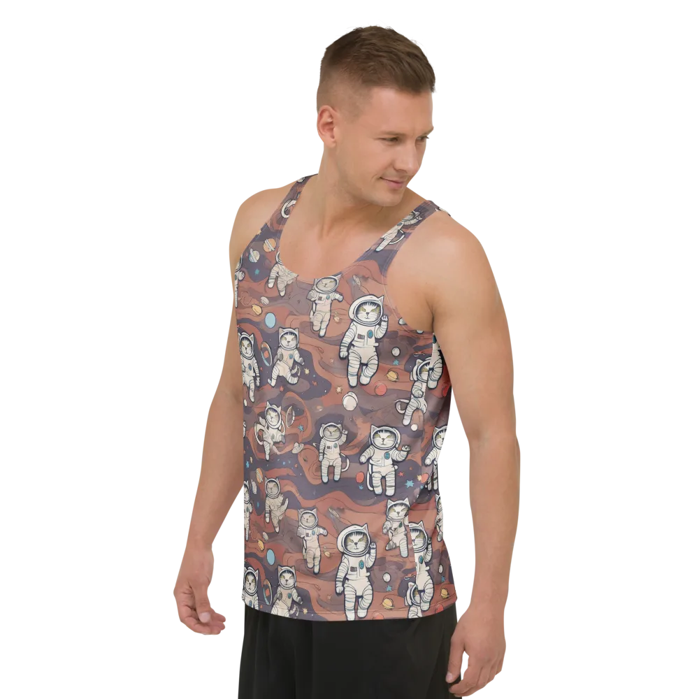 Orbiting Tabby on Men's Tank Top — Left Front