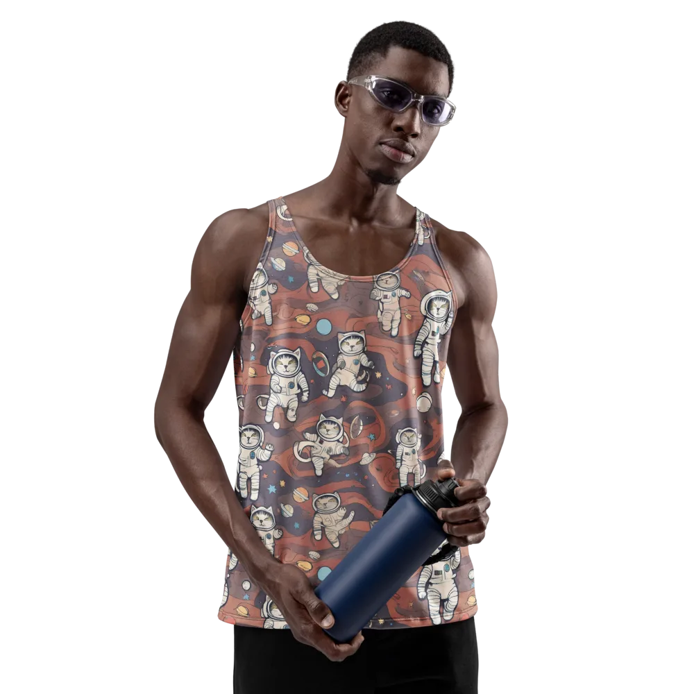 Orbiting Tabby on Men's Tank Top — Front