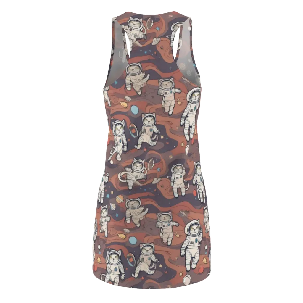 Orbiting Tabby on Racerback Dress — Back