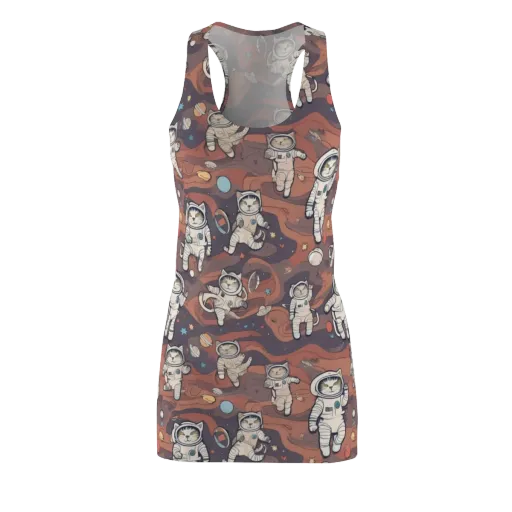 Orbiting Tabby on a Racerback Dress