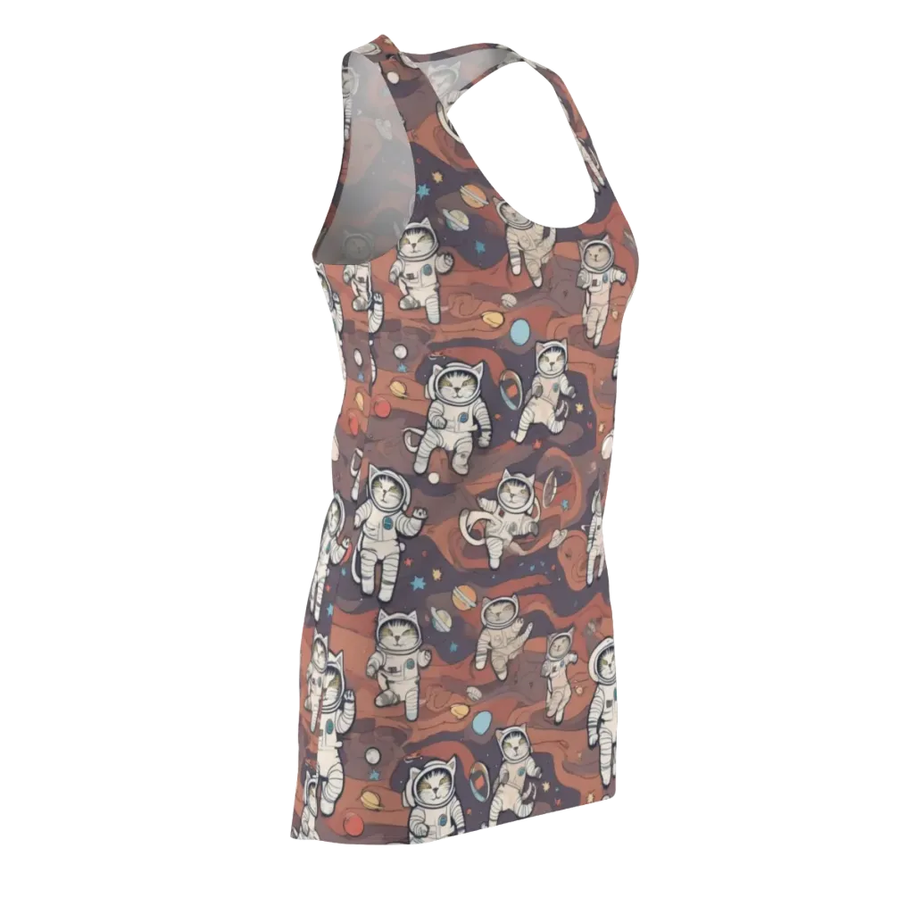 Orbiting Tabby on Racerback Dress — Front Side