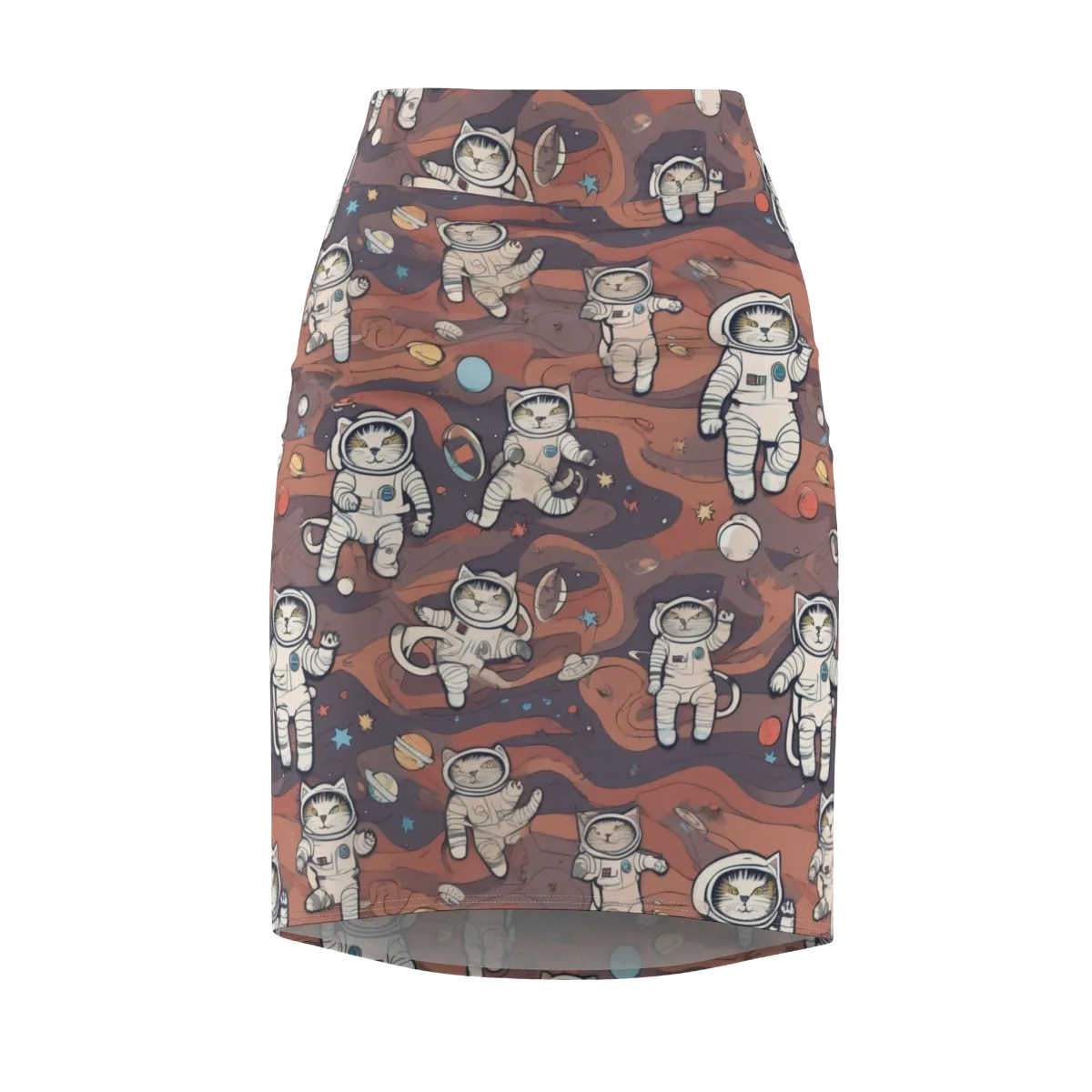 Orbiting Tabby on Pencil Skirt — Front