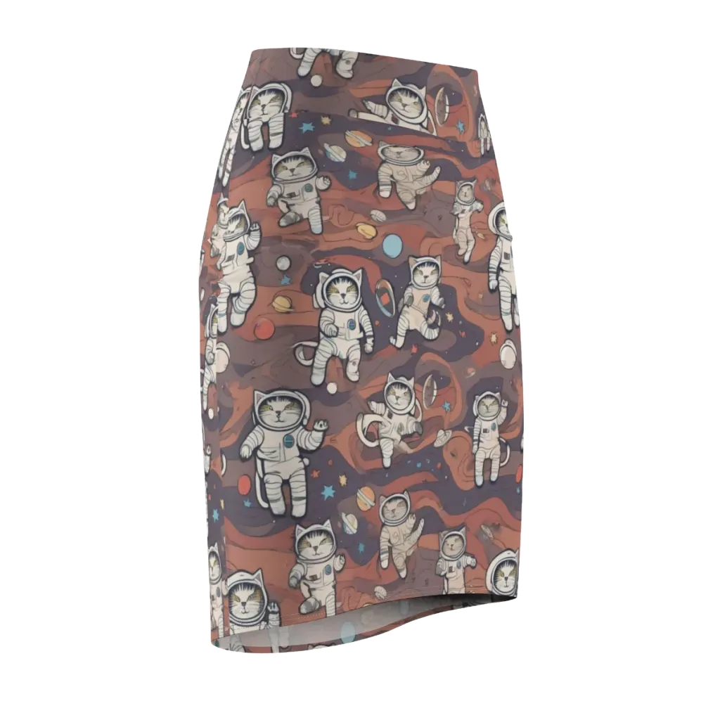 Orbiting Tabby on Pencil Skirt — Front Side