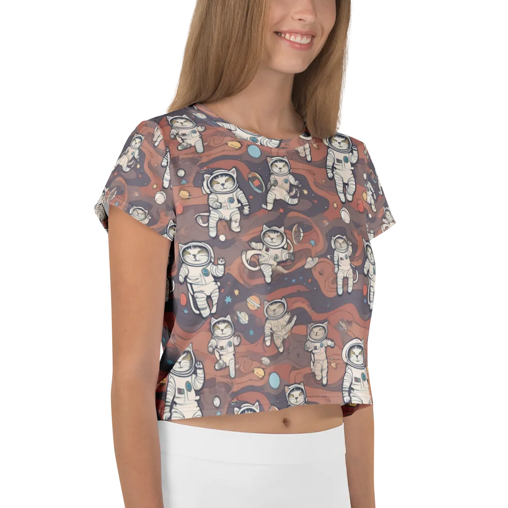 Orbiting Tabby on Crop Tee — Right