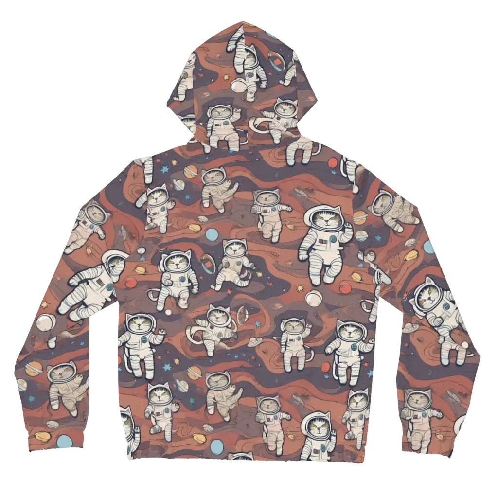 Orbiting Tabby on Women's Full-Zip Hoodie — Back