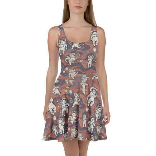 Orbiting Tabby on a Skater Dress