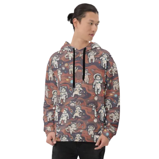 Orbiting Tabby on a Hoodie