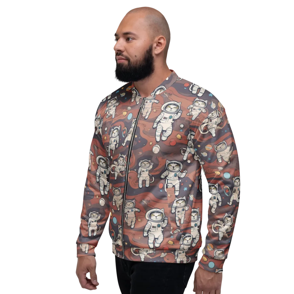 Orbiting Tabby on Bomber Jacket — Left