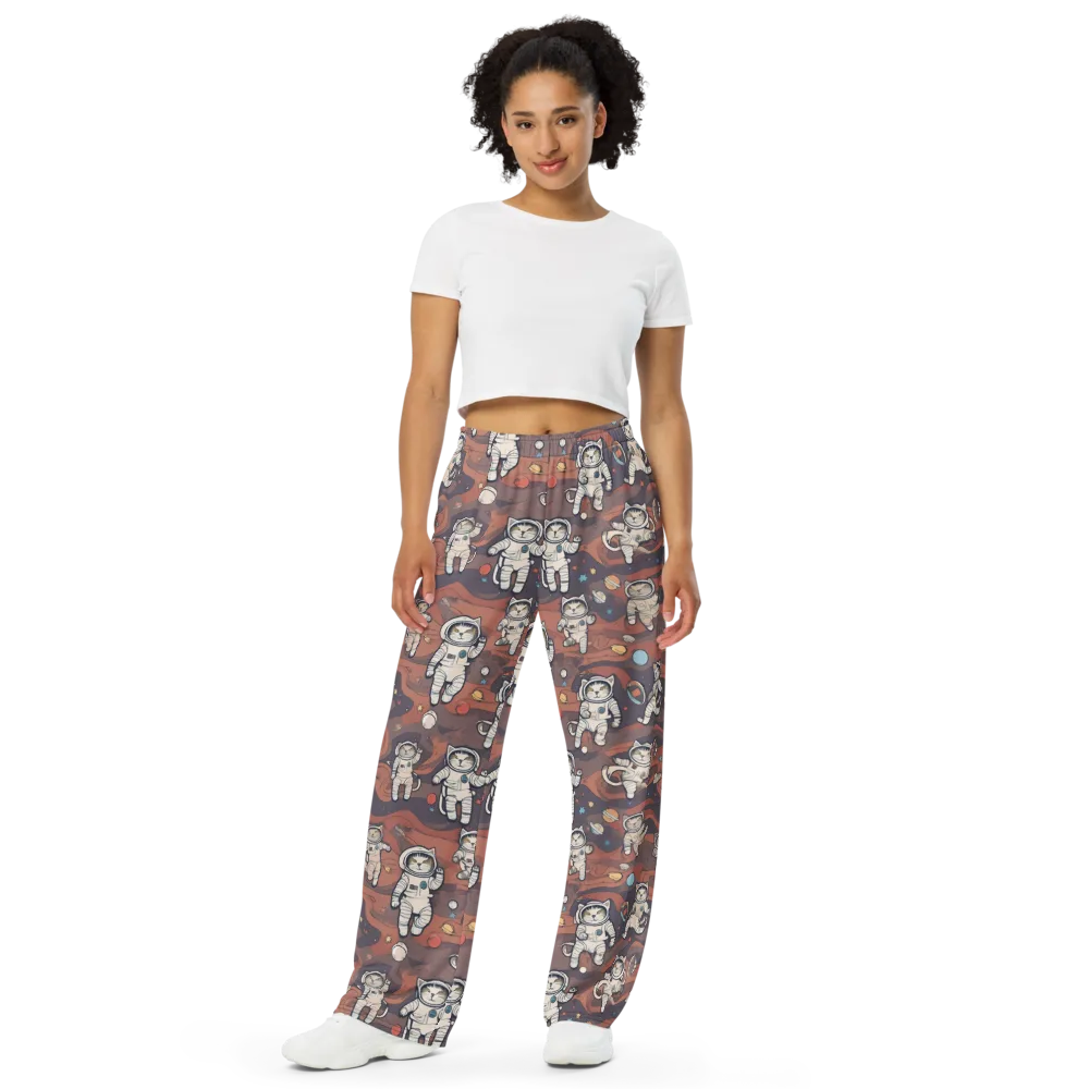 Orbiting Tabby on Wide-Leg Pants — Front