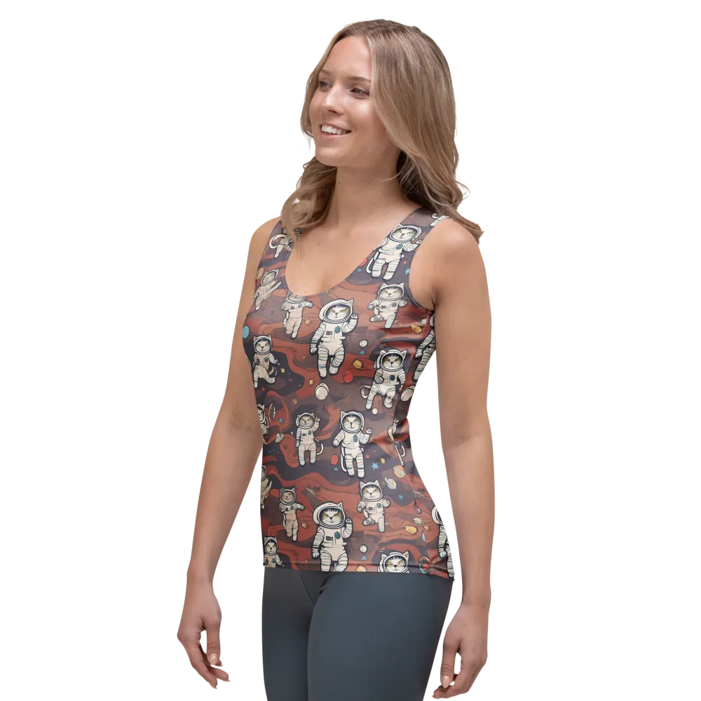 Orbiting Tabby on Women's Tank Top — Left Front
