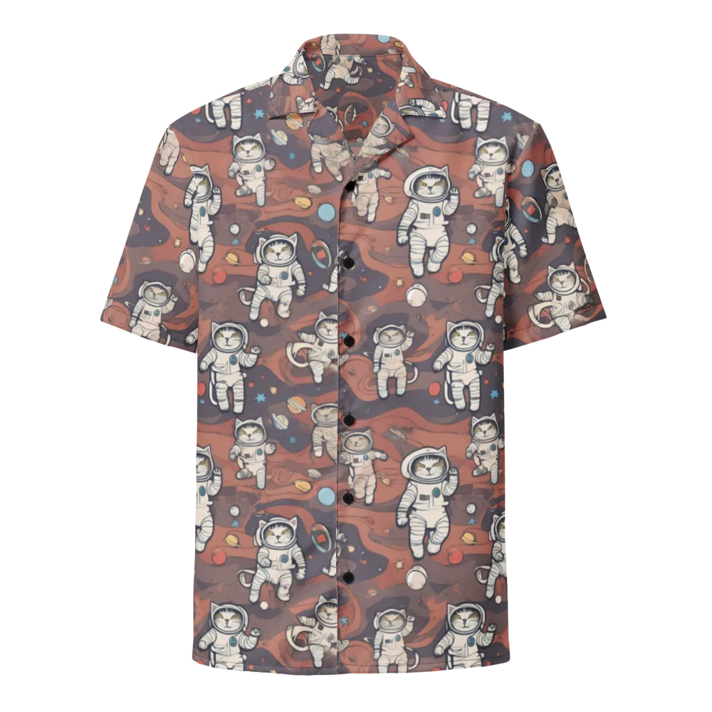 Orbiting Tabby on Button Shirt — Front