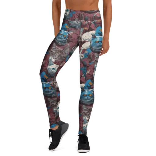 Cosmic Cat Crew on a Yoga Leggings