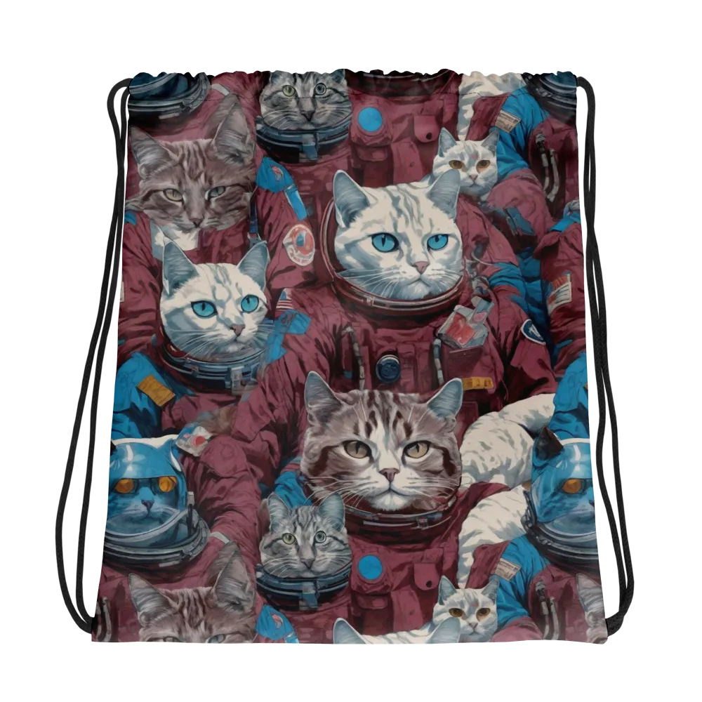 Cosmic Cat Crew on Drawstring Bag — Photo