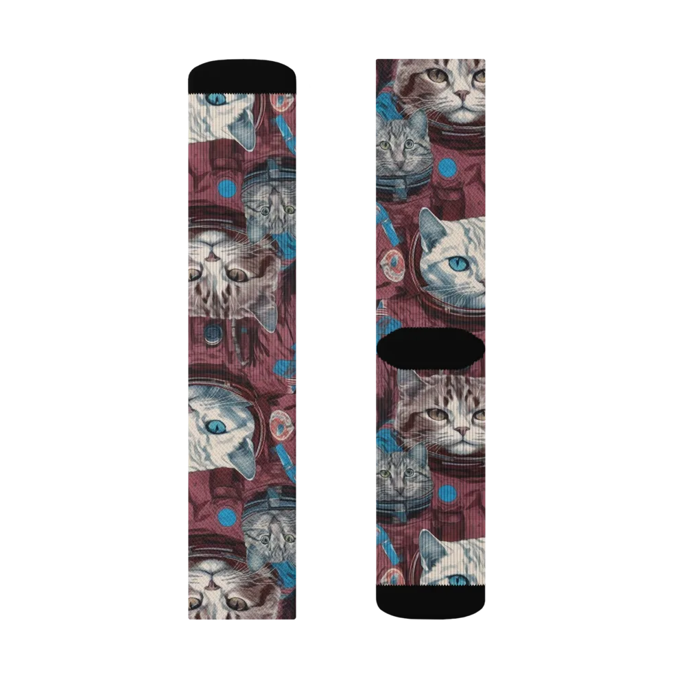 Cosmic Cat Crew on Socks — Left Sock
