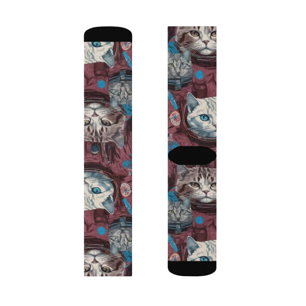 Cosmic Cat Crew on Socks — Right Sock