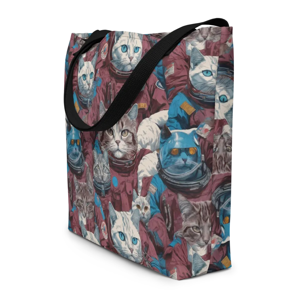 Cosmic Cat Crew on Large Tote Bag W/ Pocket — Front