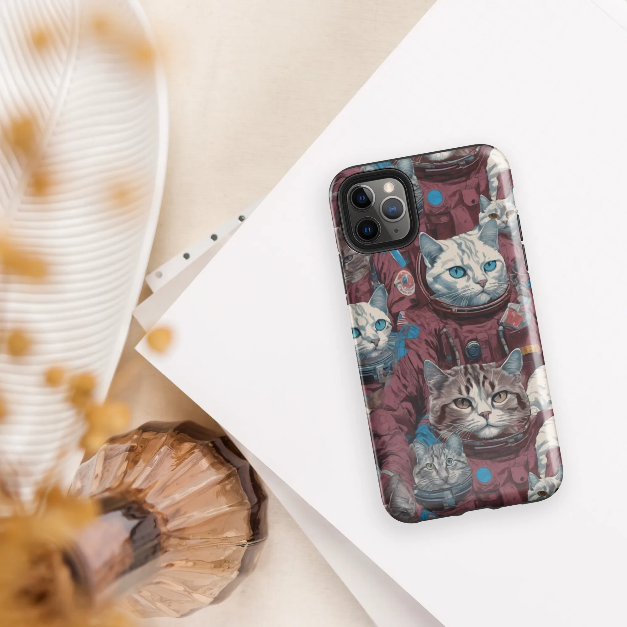 Cosmic Cat Crew on Tough Case for iPhone® — Front