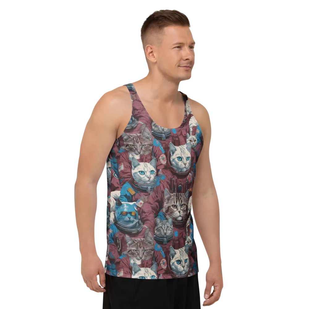 Cosmic Cat Crew on Men's Tank Top — Right Front
