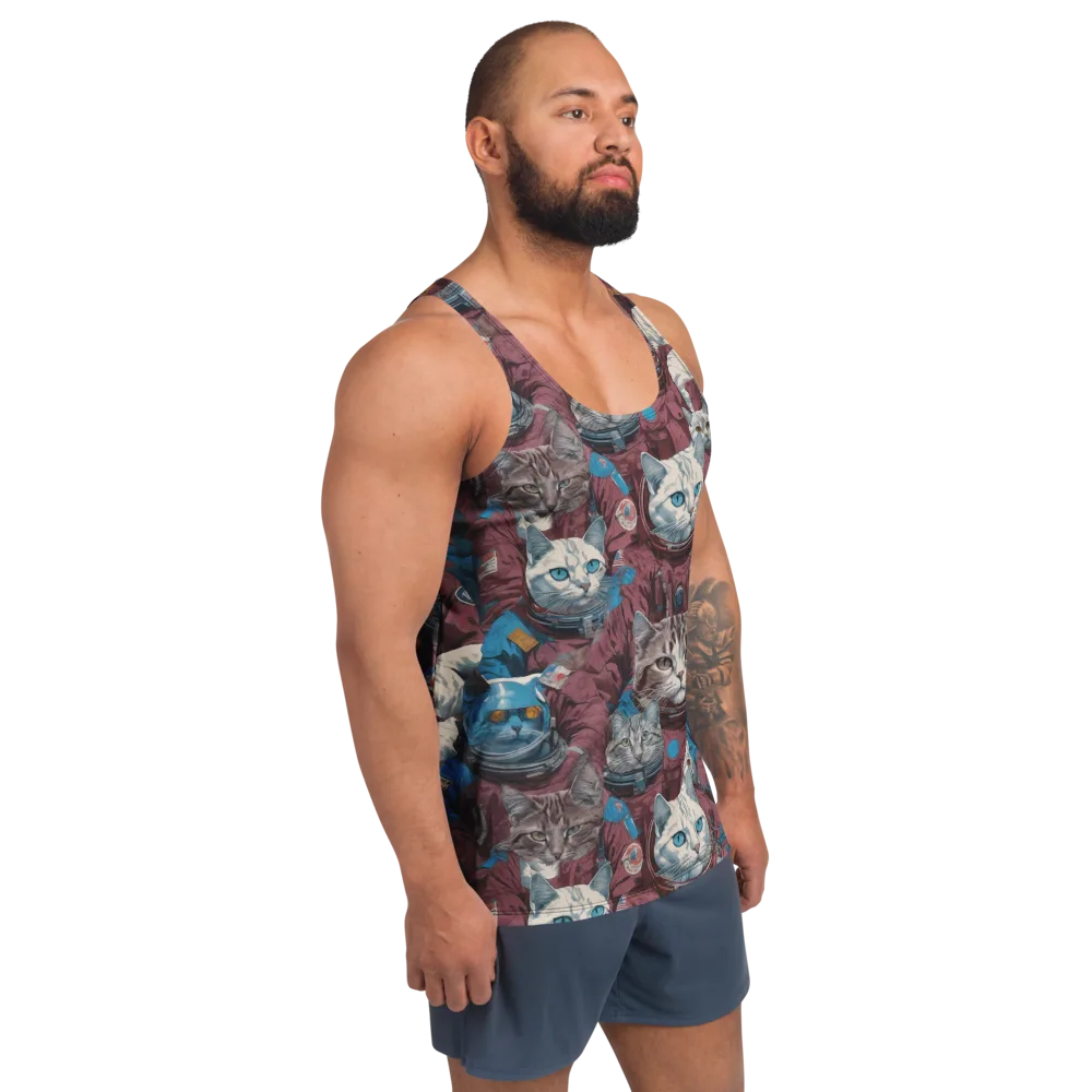 Cosmic Cat Crew on Men's Tank Top — Right Front