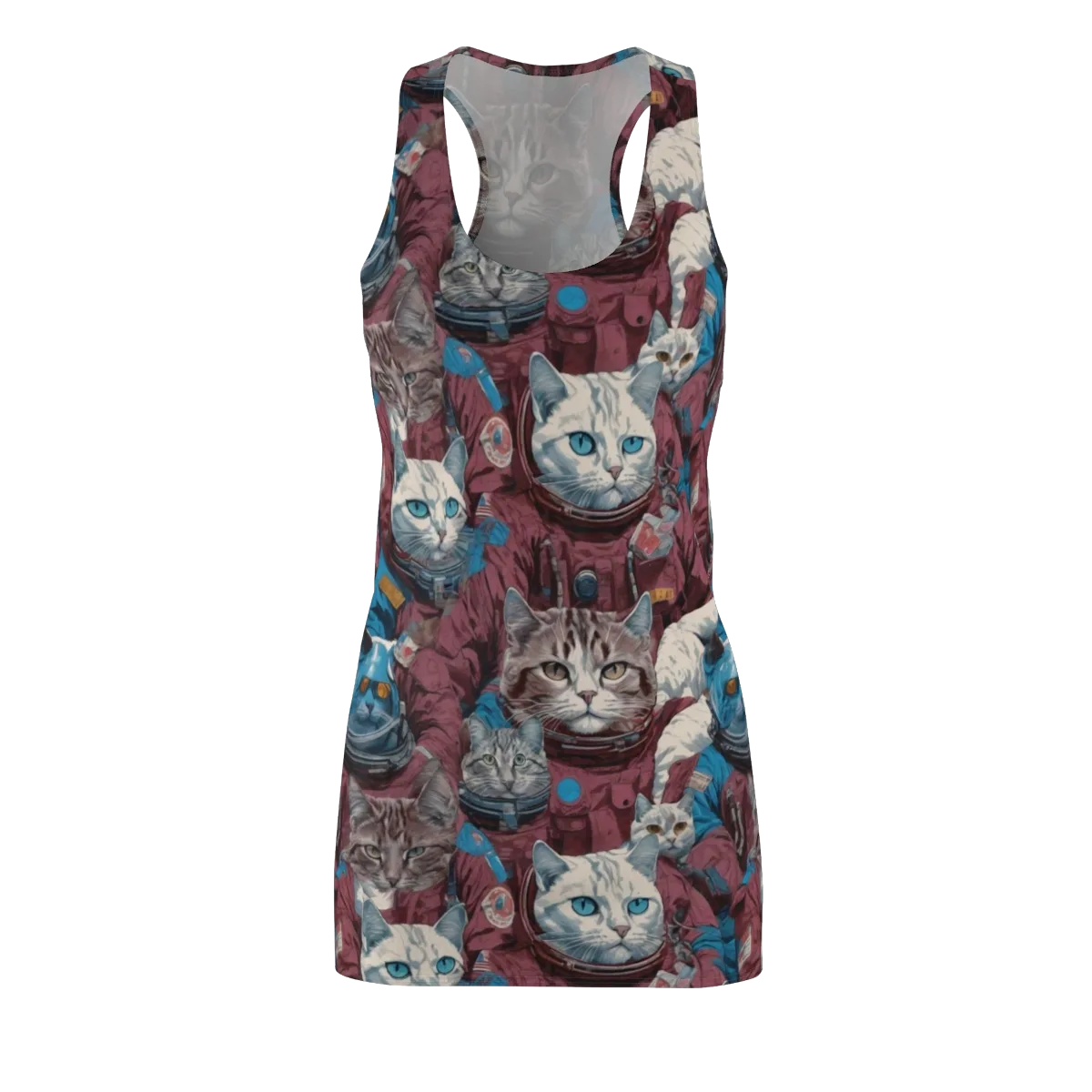 Cosmic Cat Crew on Racerback Dress — Front