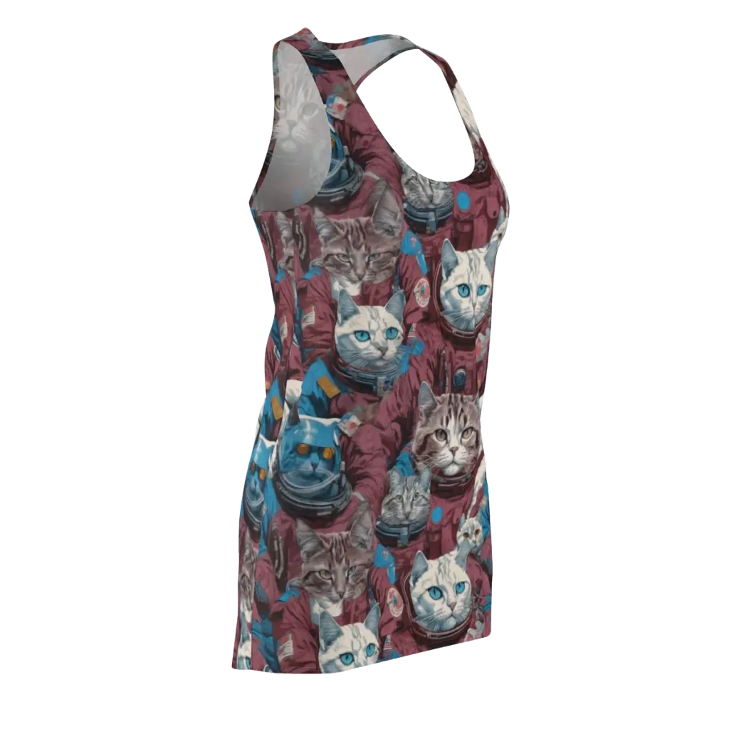 Cosmic Cat Crew on Racerback Dress — Front Side