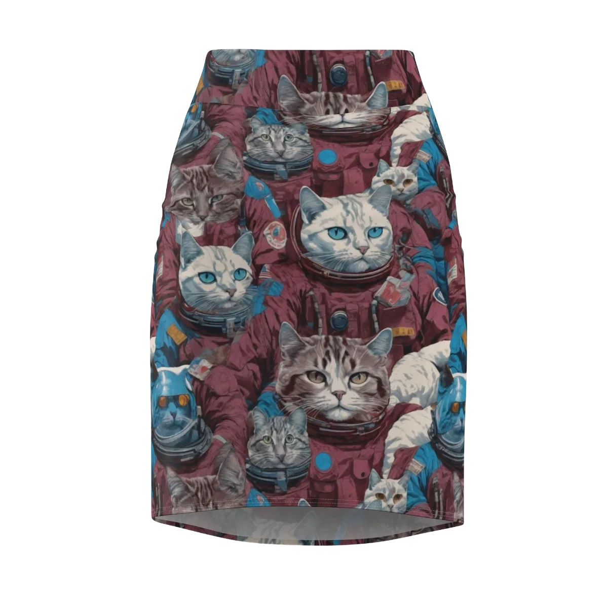 Cosmic Cat Crew on Pencil Skirt — Front