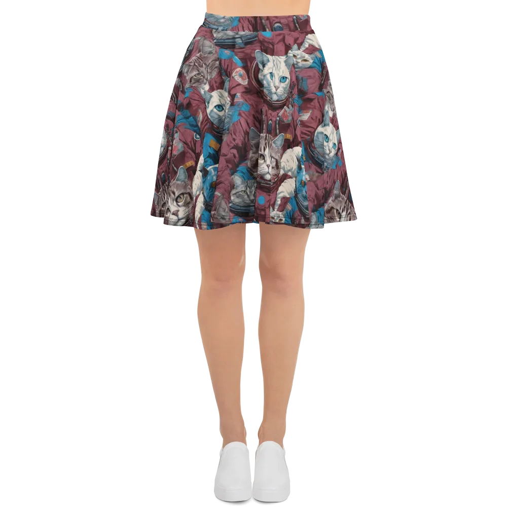 Cosmic Cat Crew on Skater Skirt — Front