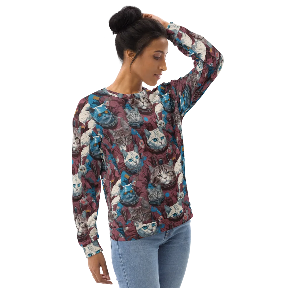 Cosmic Cat Crew on Sweatshirt — Right Front
