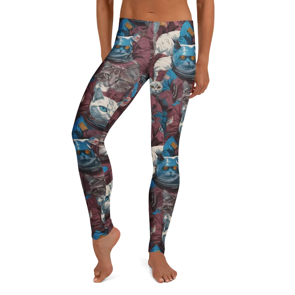 Cosmic Cat Crew on Leggings — Front