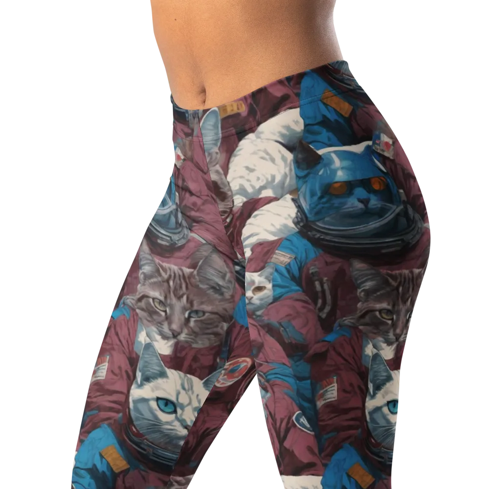 Cosmic Cat Crew on Leggings — Left Front