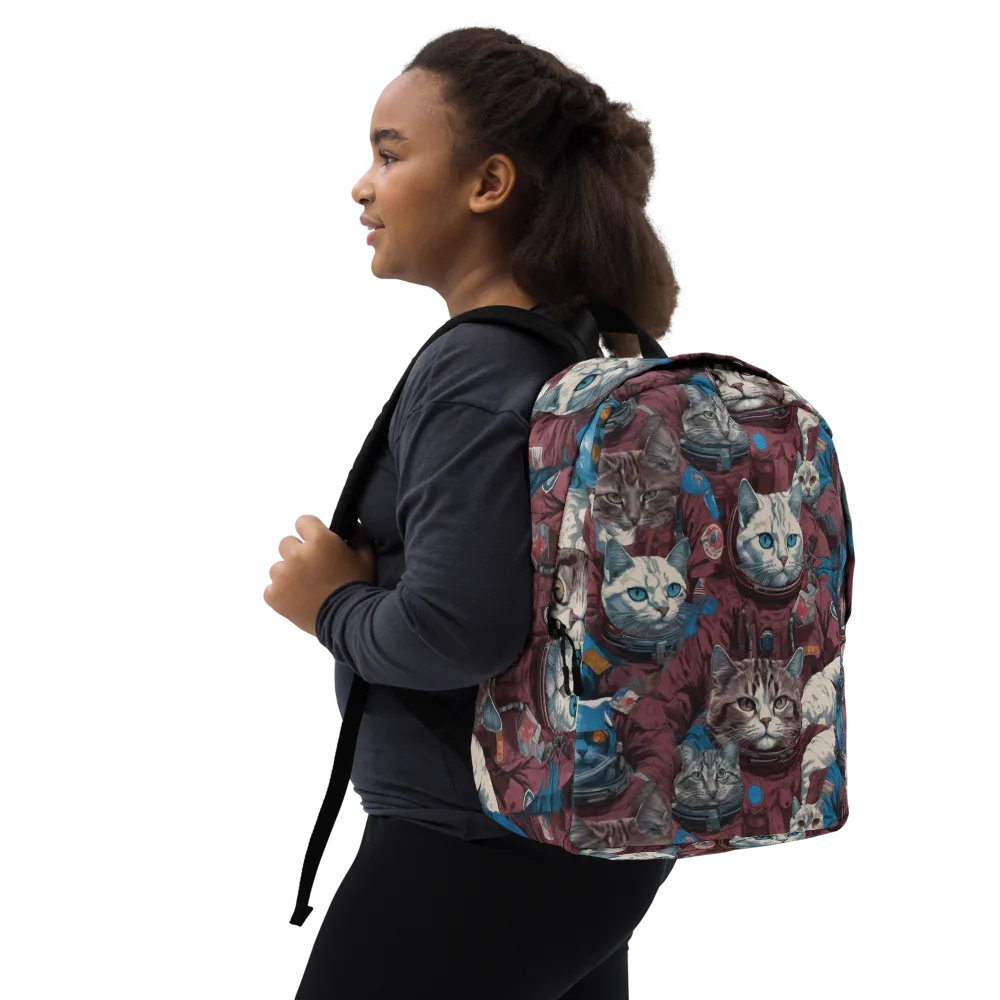 Cosmic Cat Crew on Minimalist Backpack — Right Front