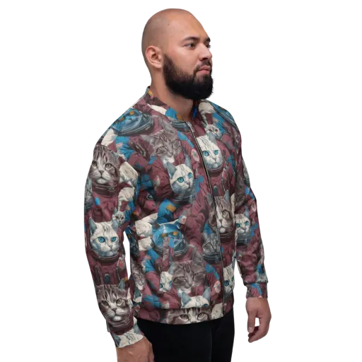 Cosmic Cat Crew on a Bomber Jacket
