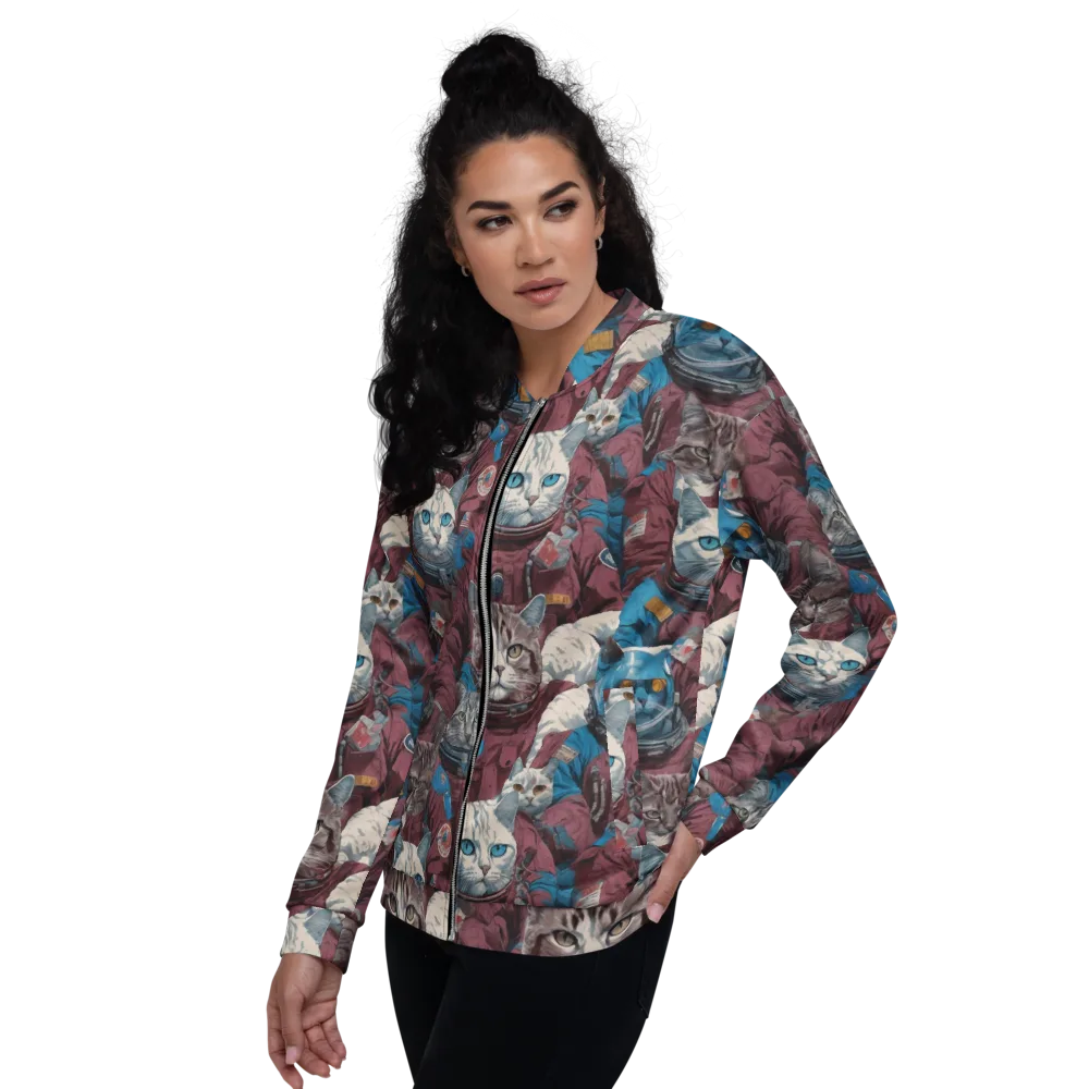 Cosmic Cat Crew on Bomber Jacket — Left