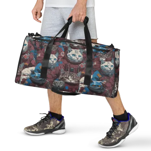 Cosmic Cat Crew on a Duffle Bag