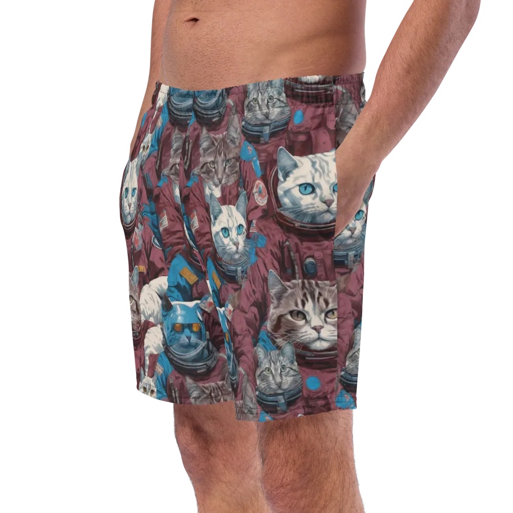 Cosmic Cat Crew on Swim Trunks — Left Front