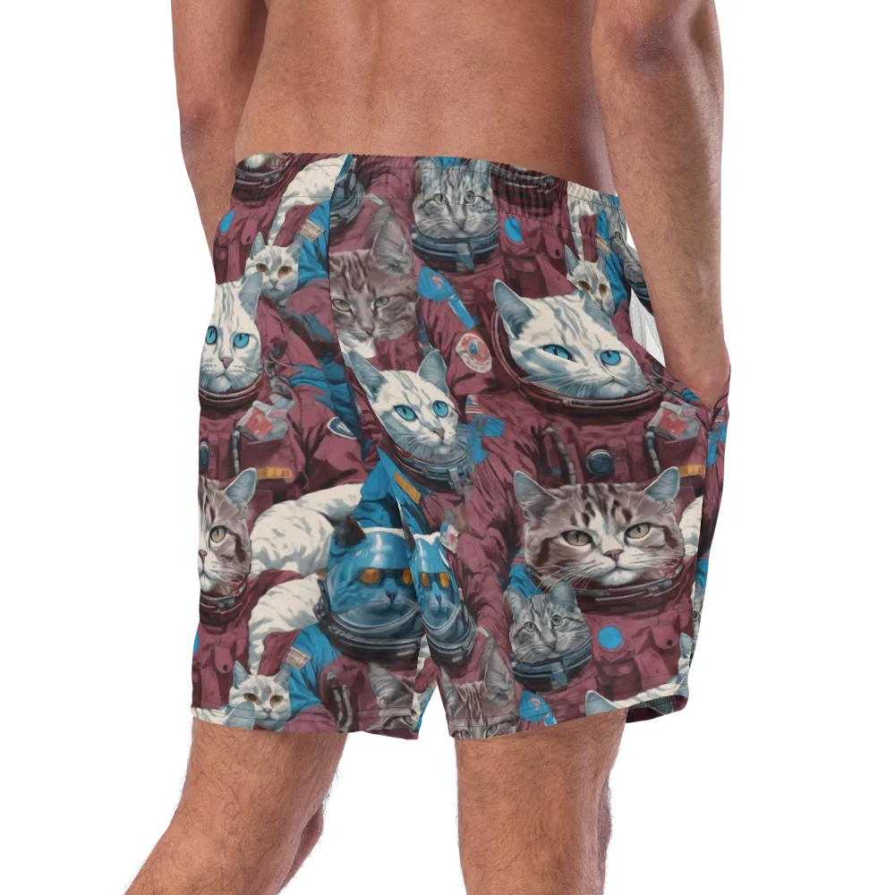 Cosmic Cat Crew on Swim Trunks — Right Back