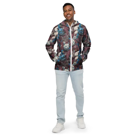Cosmic Cat Crew on a Men's Windbreaker