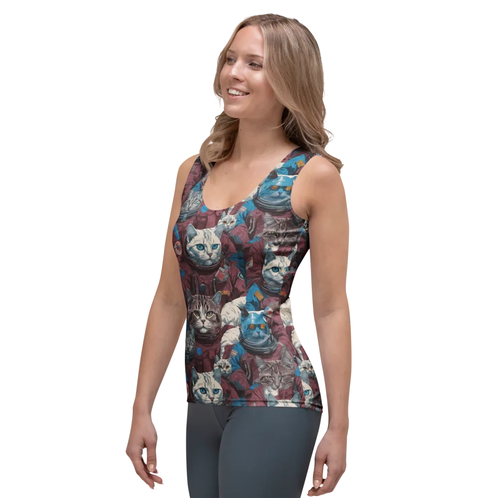 Cosmic Cat Crew on Women's Tank Top — Left Front