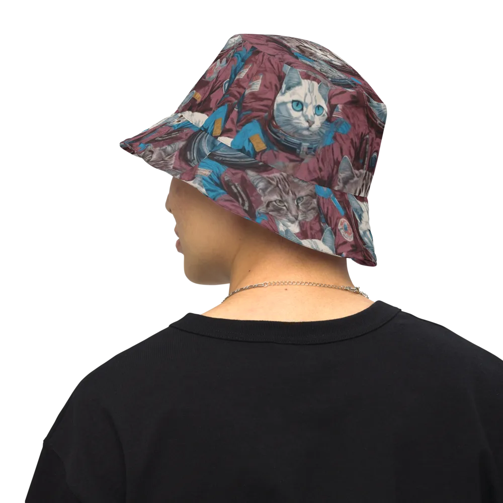 Cosmic Cat Crew on Reversible Bucket Hat — Back Inside