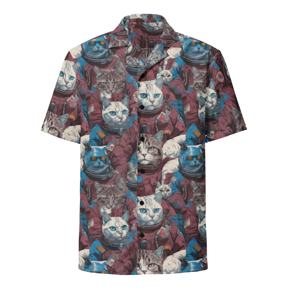 Cosmic Cat Crew on Button Shirt — Front