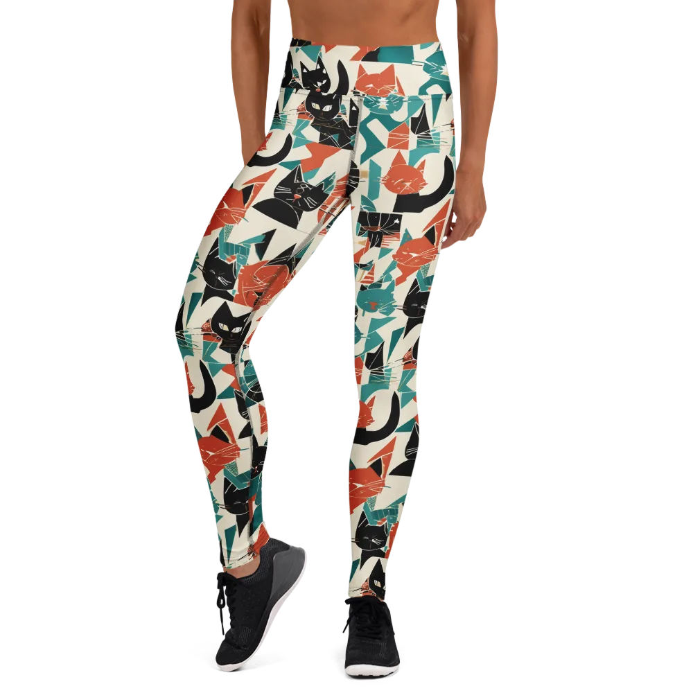Cathedral Cats on Yoga Leggings — Front