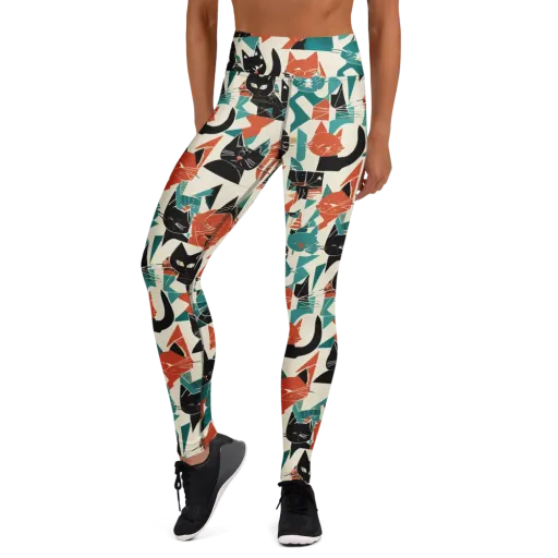 Cathedral Cats on a Yoga Leggings