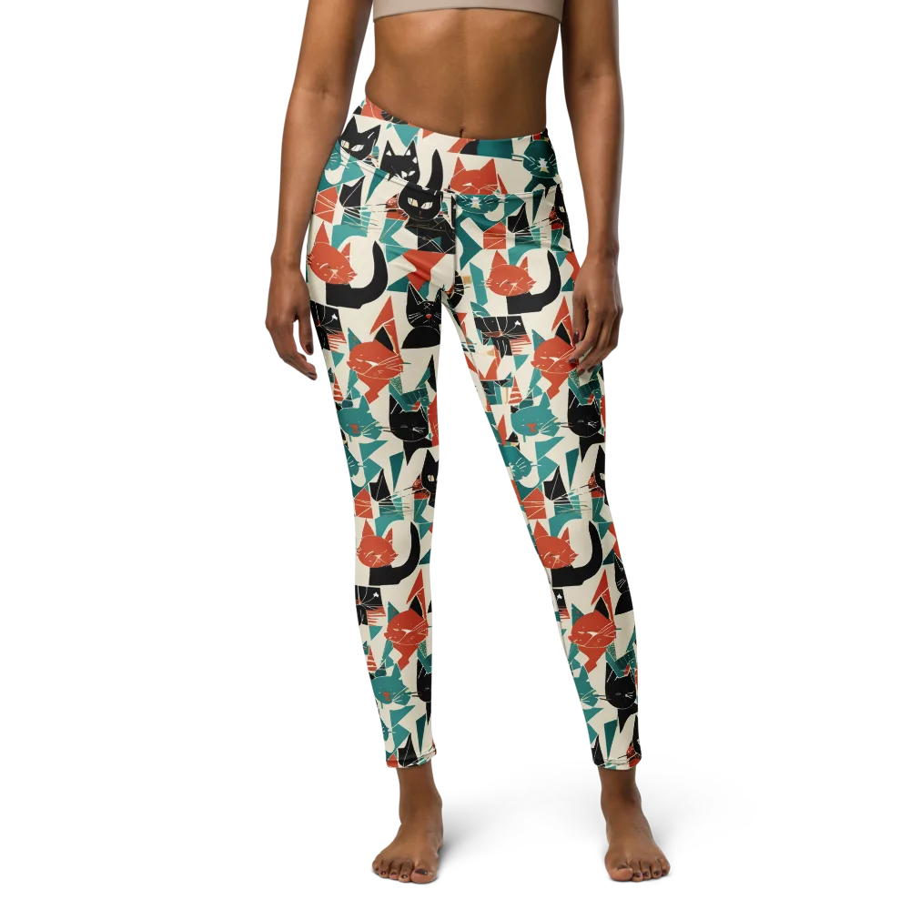 Cathedral Cats on Yoga Leggings — Front