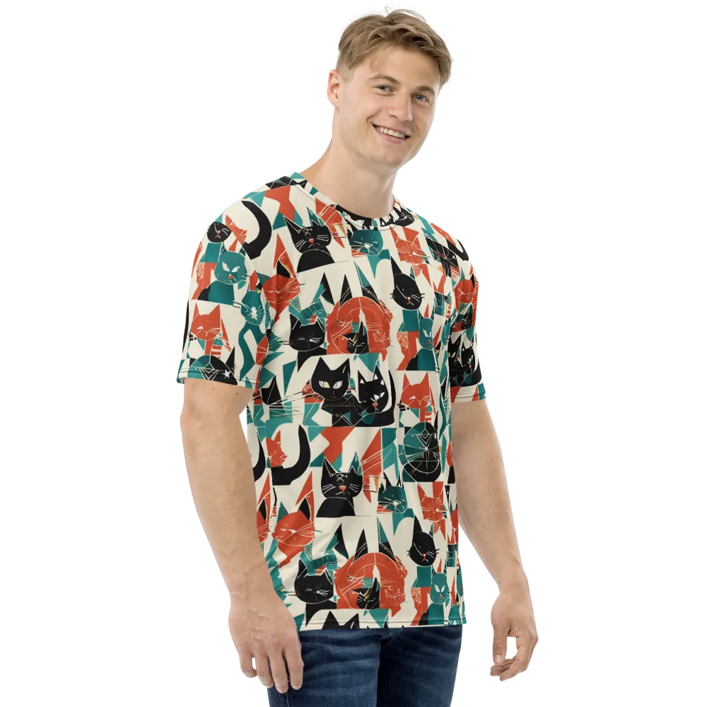 Cathedral Cats on Men's Crew Neck T-Shirt — Right