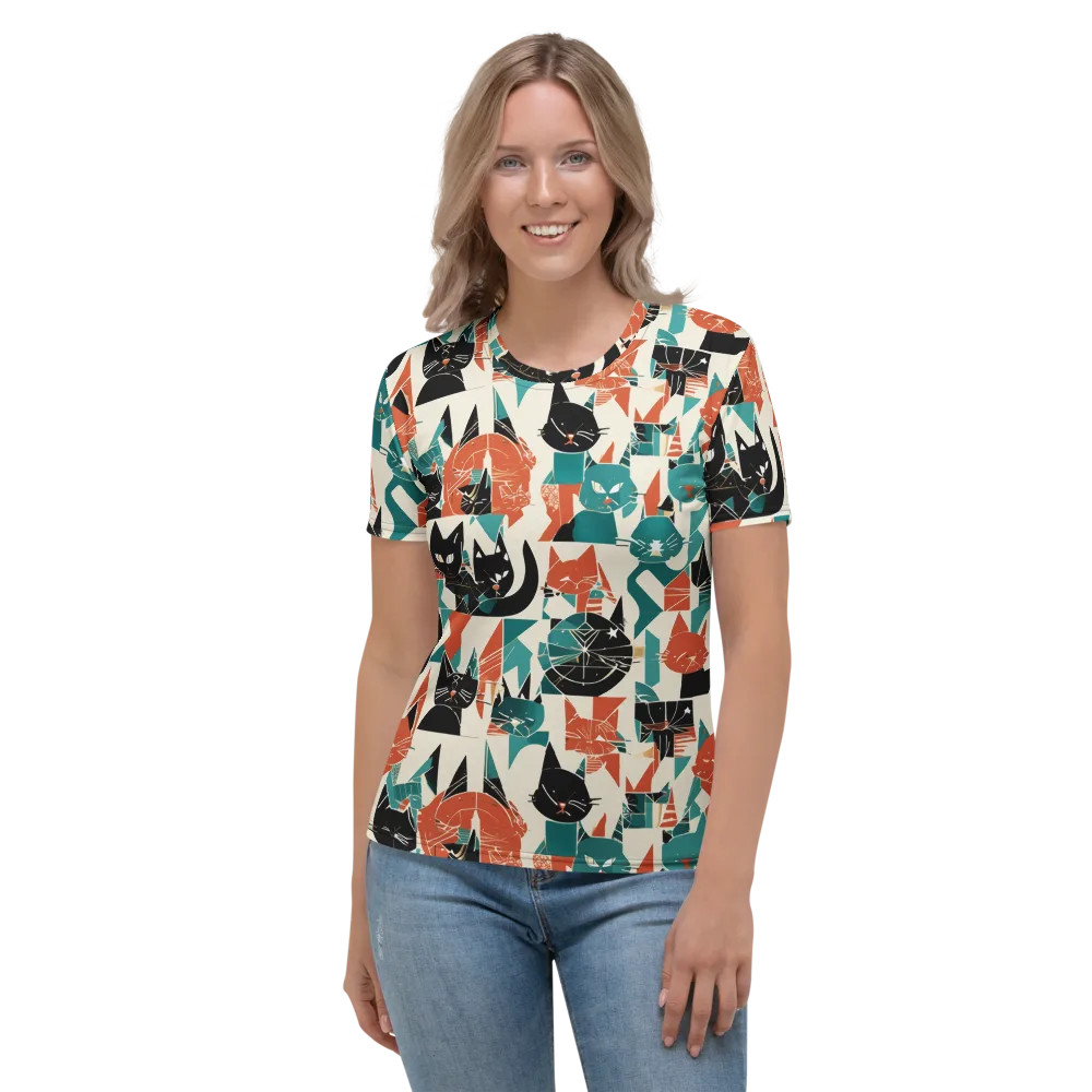 Cathedral Cats on Women's Crew Neck T-Shirt — Front