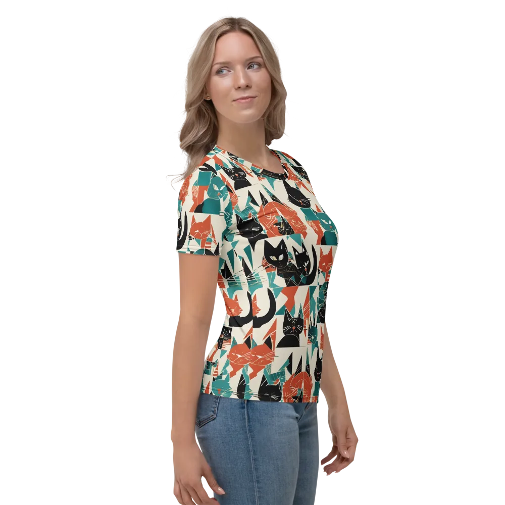 Cathedral Cats on Women's Crew Neck T-Shirt — Right