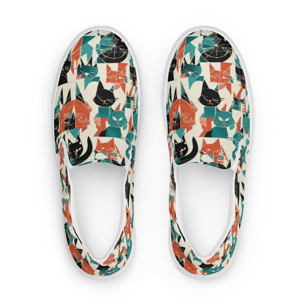 Cathedral Cats on Men's Slip-On Canvas Shoes — Front