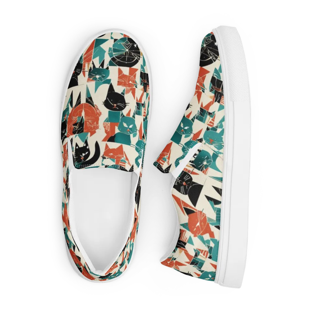 Cathedral Cats on Men's Slip-On Canvas Shoes — Front