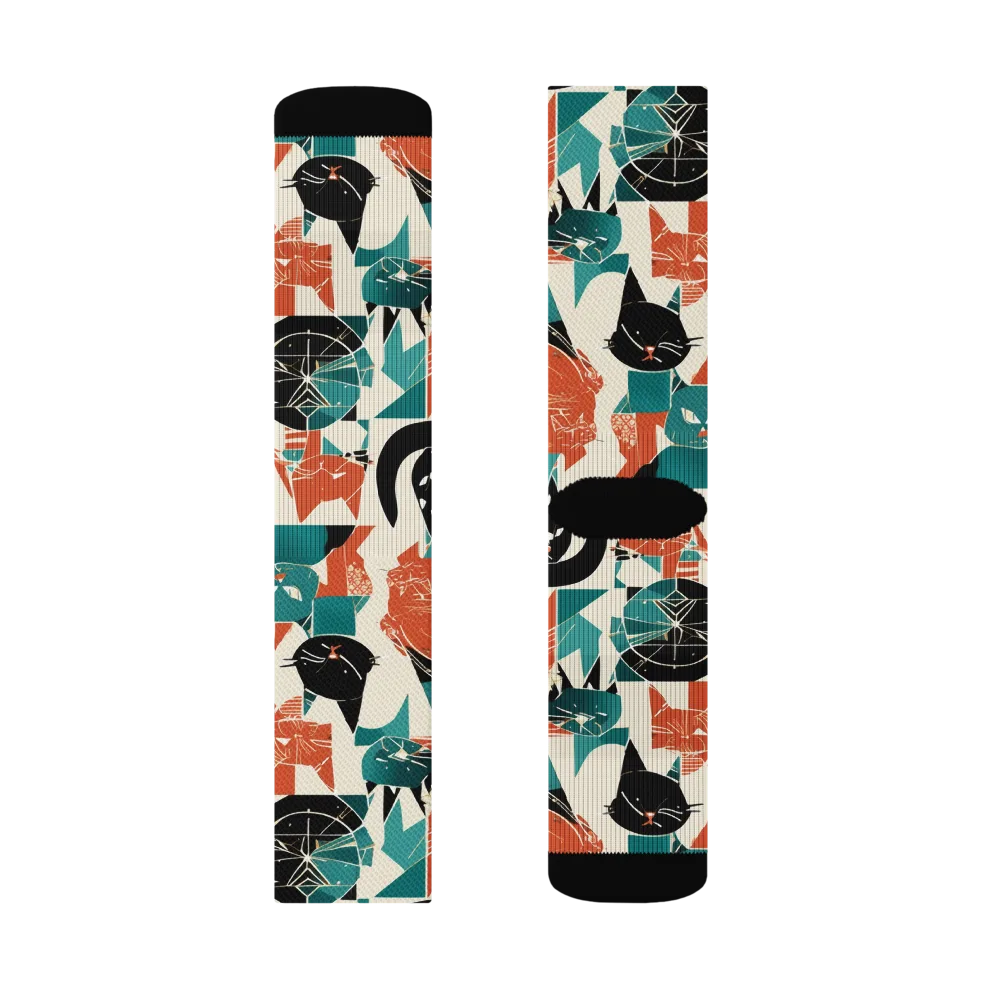 Cathedral Cats on Socks — Right Sock